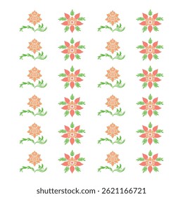 Elegant Floral Pattern Vector, Decorative Flowers and Leaves Design for Backgrounds