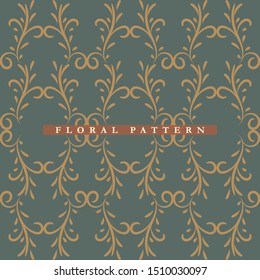 Elegant floral pattern vector on solid background