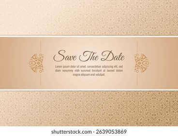 Elegant Floral Patterned Background Design with Save the Date Text Box