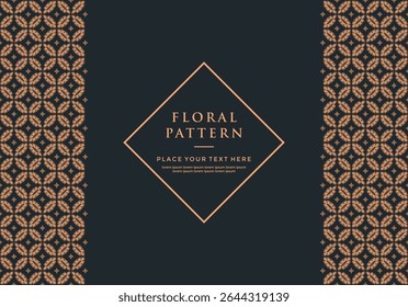 Elegante Plantilla con motivos florales con Elementos geométricos