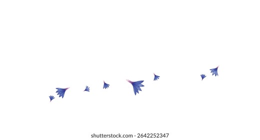Elegant  floral petals in shades of blue and violet gracefully scattered on white background. Perfect for wedding designs, spring themes, invitations, packaging, and textile patterns.