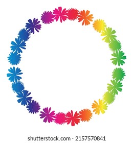 Elegant floral rainbow frame for invitations, celebrations and social media posts. 