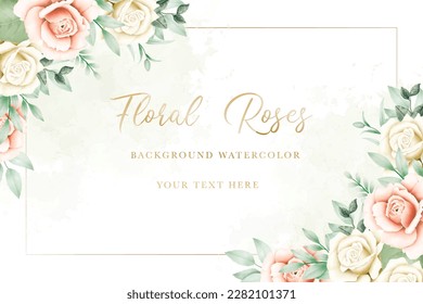 Elegant Floral Rose Background Watercolor  