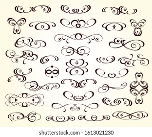 Elegant Floral Scrollwork Design Elements Vector Stock Vector (Royalty ...