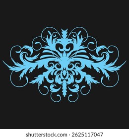Elegante ornamento de rolagem floral com redemoinhos e folhas