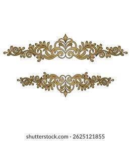 Elegant Floral Scrollwork Ornament with Swirls and Leaves