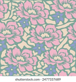 Elegante diseño floral sin costuras en color negro y dorado. Estampados de tela de moda. Ilustración vectorial