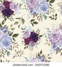 Elegant floral seamless pattern with colorful flowers
