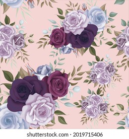 Elegant floral seamless pattern with colorful flowers