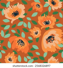 Elegant floral seamless pattern featuring fields flowers and hearbs. Perfect for wrapping, textile, fabric, cover and more