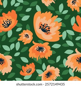 Elegant floral seamless pattern featuring fields flowers and hearbs. Perfect for wrapping, textile, fabric, cover and more