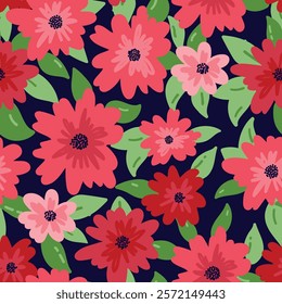 Elegant floral seamless pattern featuring fields flowers and hearbs. Perfect for wrapping, textile, fabric, cover and more