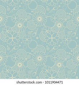 Elegant floral seamless pattern in light color. Template for fabric and wrapping paper. Beautiful decoration for packaging. Lace background for your design.