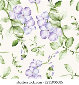 Elegant floral seamless pattern with purple flower