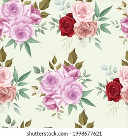 Elegante estampado floral sin fisuras con rosas románticas