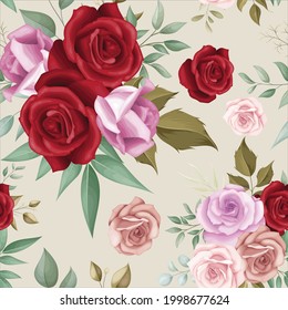 Elegant floral seamless pattern with romantic roses