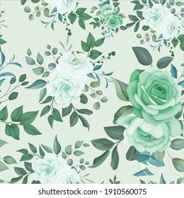 Elegant floral seamless pattern with soft flowers