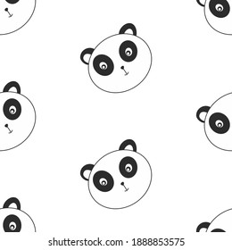 Elegant floral seamless pattern. Template for greeting card, invitation, diploma, textile. Vector illustration, panda
