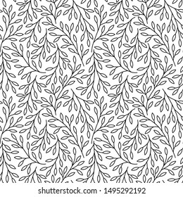 Elegant floral seamless pattern with tree branches. Vector organic background.
