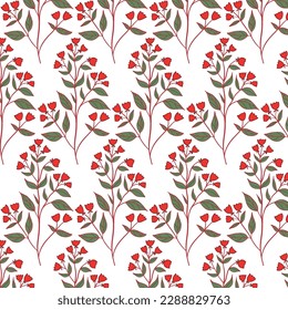 Elegant floral seamless pattern with tree branches. Vector organic background.