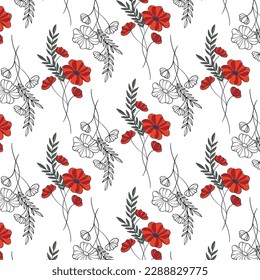Elegante estampado floral sin fisuras con ramas de árbol. Fondo orgánico vectorial.