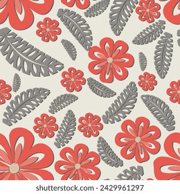 Elegant floral seamless pattern. Vector illustration for print, fabric, cover, packaging, interior decor, blog decoration and other your projects.