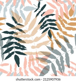 Elegant floral seamless texture, abstract botanical background, vector 