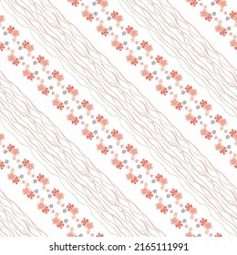 Flores elegantes con inclinación floral rosada, blanco de fondo, ilustración vectorial para tejidos de diseño, carteles, folletos, color pastel