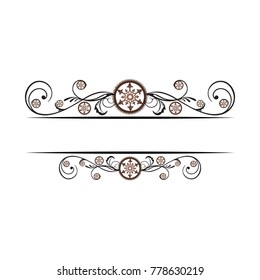 Elegant Floral Steampunk Border