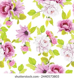 elegant floral summer seamless pattern illustration