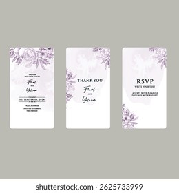 Elegant floral swirl wedding invitation with warm ivory tones.