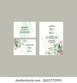 Elegant floral swirl wedding invitation with warm ivory tones.
