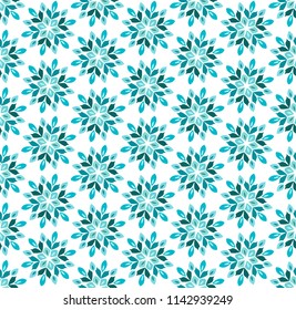 Elegant Floral Vector Seamless Pattern. Decorative Snowflake Illustration. Abstract Crystal Art Deco Background.