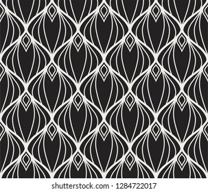 Elegant Floral Vector Seamless Pattern. Decorative Flower Illustration. Abstract Art Deco Background.