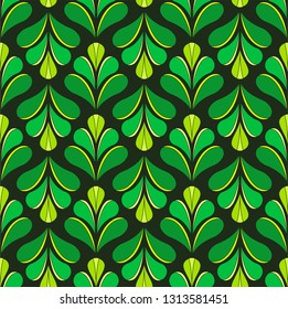 Elegant Floral Vector Seamless Pattern. Decorative Flower Illustration. Abstract Art Deco Background.