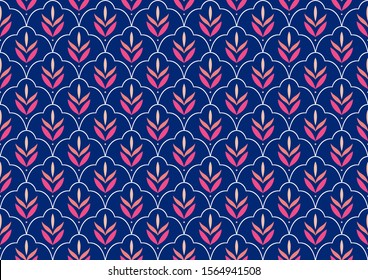 Elegant Floral Vector Seamless Pattern. Decorative Flower Illustration. Abstract Art Deco Background with Leaves.