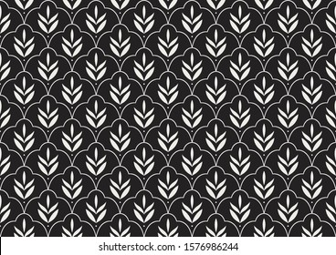 Elegant Floral Vector Seamless Pattern. Decorative Flower Illustration. Abstract Art Deco Background with Leaves.