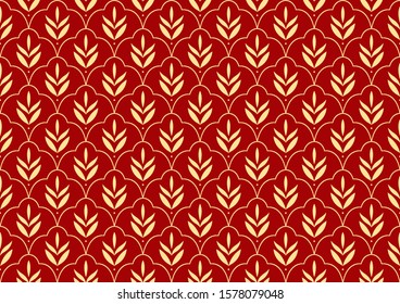 Elegant Floral Vector Seamless Pattern. Decorative Flower Illustration. Abstract Art Deco Background with Leaves.