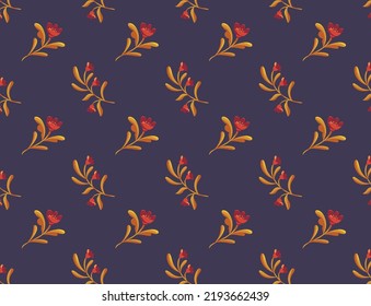 Elegant Floral vector seamless pattern. Delicate botanical wallpaper. Repeatable background with leaves and flowers