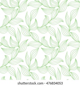 Elegant floral vector seamless pattern with leaves