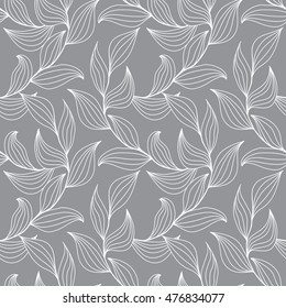 Elegant floral vector seamless pattern with leaves
