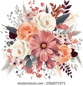Elegant Floral Vector for Wedding Cover Invitation Card