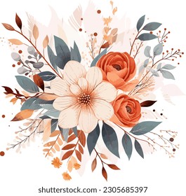 Elegant Floral Vector for Wedding Invitation Card