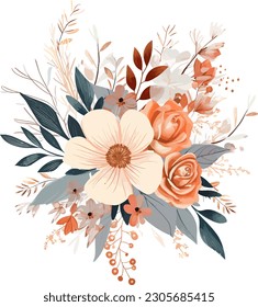 Elegant Floral Vector for Wedding Invitation Card