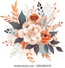 Elegant Floral Vector for Wedding Invitation Card