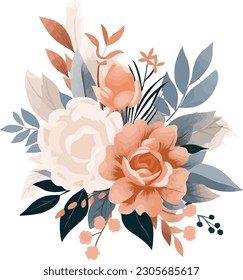 Elegant Floral Vector for Wedding Invitation Card