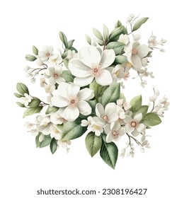 Elegant Floral Vector for Wedding Invitation Card Template