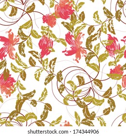 Elegant floral wallpaper - seamless pattern 