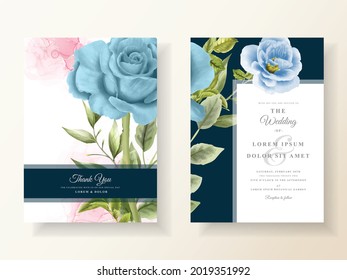elegant floral watercolor wedding invitation card