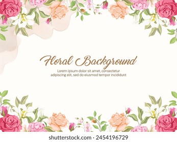 Elegant Floral Wedding Background Template Design